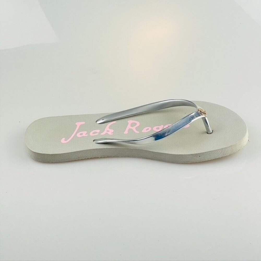 Jack Rogers Shoes Skype Thongs Sandals Silver/Gray Flip Flops Women's Size 7/8 - Picture 9 of 10